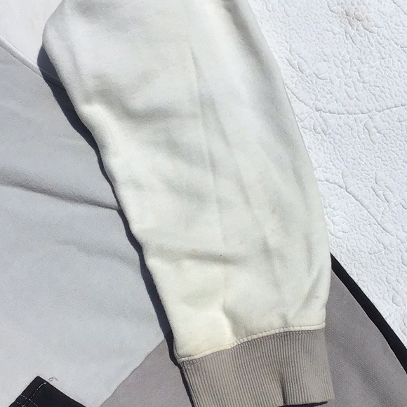 Urban Outfitters L Colorblock Boxy Hooded Sweatshirt with Black White & Grey - Picture 6 of 12